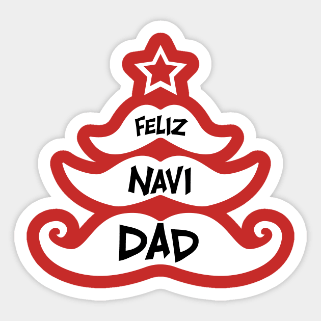 Feliz Navidad Christmas Mustache Tree Pun Design Sticker by Brobocop